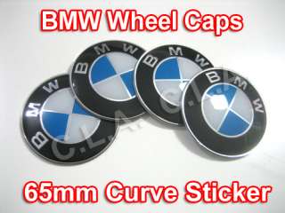 High Quality BMW Wheel Hub Caps Sticker 65mm (Curve)  