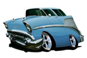  Classic 1957 Chevy Nomad 283 Cartoon Car Wall Graphic Decal Home Decor
