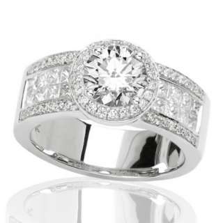 And Channel Set Princess Cut Diamond Engagement Ring with a 0.7 Carat 