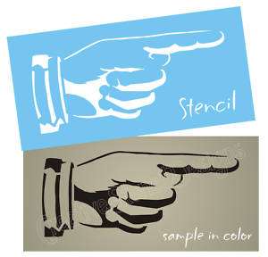 STENCIL Pointing Finger Hand Vintage Primitive Signs  