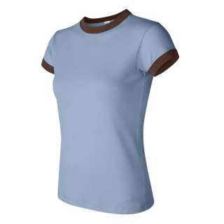   Shirt S 2XL Short Sleeve 1x1 Baby Rib Tee Top Bella 1007 Womens  