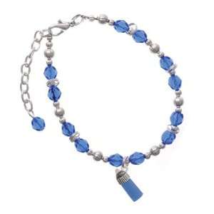   Baby Bottle Blue Czech Glass Beaded Charm Bracelet [Jewelry] Jewelry