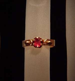 SWEETEST ANTIQUE VICTORIAN 9CT ROSE GOLD RUBY BABY RING  