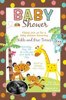 Fisher Price Rainforest Monkey Baby Shower Invitations  