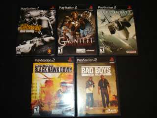 Lot of 5 Playstation 2 Games Bad Boys Delta Force Black hawk Down 