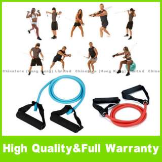 NEW RUBBER RESISTANCE BANDS TUBE EXERCISE WORKOUT D  