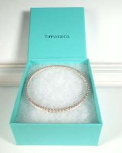 TIFFANY & CO Sterling Narrow SOMERSET Bangle Bracelet   Tiffany Pouch 