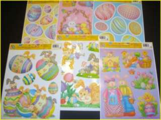   Sheets Bunny Chick Eggs Easter Window Clings Decoration NEW  