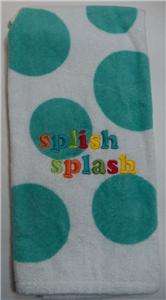 NEW Hand Towel SPLISH SPLASH Jumping Beans FROG MONKEY Kids Bath Aqua 