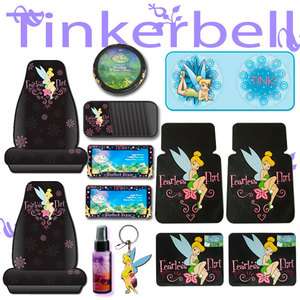   PC Tinkerbell Fearless Car Seat Covers Wheel Cover Mats Set with Gift
