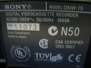 Sony DNW 75 Beta Sx Player/Recorder w/ 154 Tape Hr Mint  