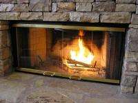   Woodburning Fireplace DM1036 E36 Polished Brass Glass Bi Fold Doors