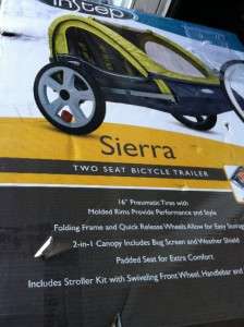 InStep Sierra Double Bicycle Trailer Green Grey 12 QL234  
