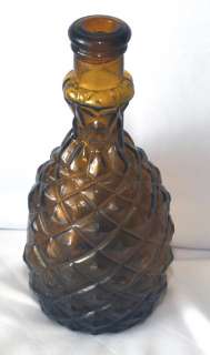   MOUTH BLOWN GLASS FIGURAL PINEAPPLE BITTERS BOTTLE PONTIL MARK  