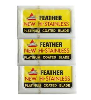 50 New Feather Hi Stainless Double Edge Razor Blades  