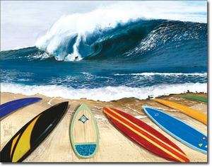   TURN BEACH SURF SURFER SURFING LONG BOARD SURFBOARD FIN METAL SIGN