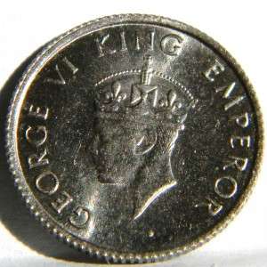   , George VI 1946 nickel 1/4 Rupee, Bombay mint, 1st yr; BU  