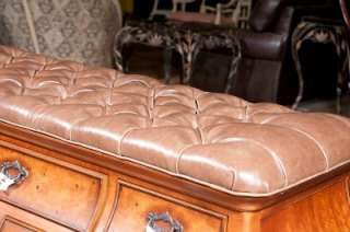 Thomasville Furniture Hemingway Leather Top Bombe Chest  