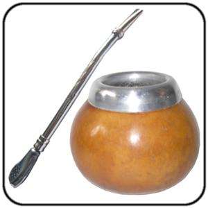 K16 MATE GOURD & BOMBILLA SET (CUP AND STRAW) TO DRINK YERBA MATE 