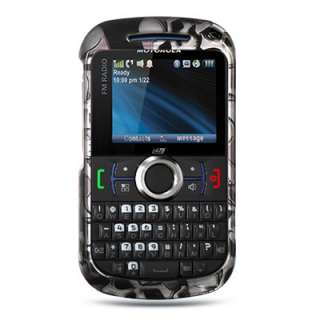 For Boost Mobile Motorola Clutch +I475 Black Skull Case  