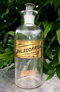 Glass Label Apothecary Bottle~Gold Label~Pharmacy~LUG  