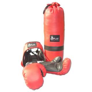 Boxing starter kit set gloves punch bag head guard mitt  