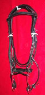 NEW Black Cowhide Leather Pony Bridle with Bit Headstall Reins   horse 