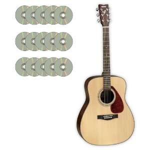   FX325 Acoustic Electric Guitar, Natural, with 15 Guitar Lesson DVDs