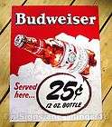 budweiser beer bottle sign  