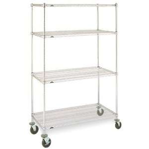    Chrome Plated Stem Caster Mobile Wire Shelving Unit