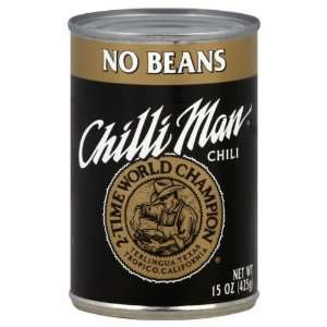 Chilli Man, Chili No Bean, 15 OZ (Pack of 12)  Grocery 