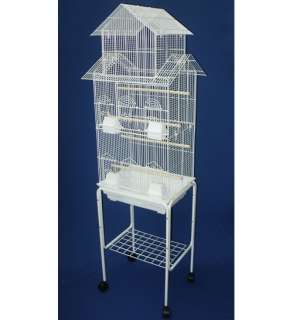   Cockatiel LoveBird Finch Bird Cages   18x14x60  White With Stand