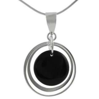 Silver Black Onyx Necklace.Opens in a new window