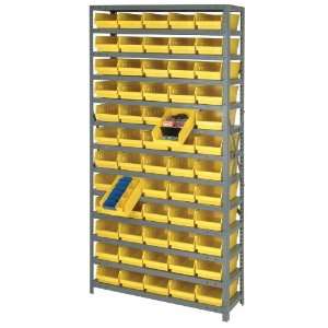 Steel Shelf Bin Unit 12 x 36 x 75, 13 Shelves, 36 QSB109 BLUE Bins 12 