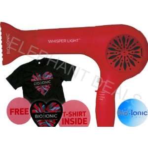 Bio Ionic iDry Whisper Light Pro Dryer   Special Edition RED + FREE T 