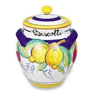 Handmade Frutta Biscotti Jar From Italy 