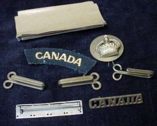 Lot of Canadian Military Militaria Medal Bar Pin Holder Ribbon Papers 