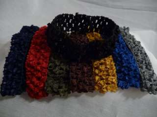  Left to Right Navy, Dark Red, Olive, Chocolate, Gold, Royal, Silver