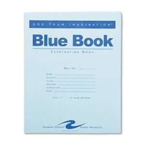  Exam Blue Book, Wide Rule, 8 1/2 x 7, White, 12 Sheets/24 