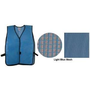 Light Blue PVC Coated Plain Mesh Vests