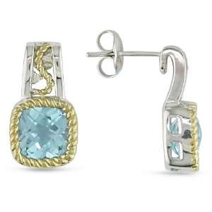   CT TGW Sky Blue Topaz 0.02 CT TDW Ear Pin Earrings (G H, I3) Jewelry