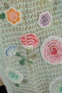 Lims Cotton Carnation Flower Crochet Jacket Mint S,M,L  