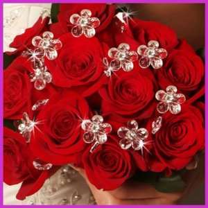  Crystal Flower Wedding Bouquet Jewelry (Set of 12 