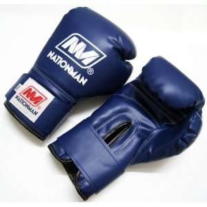  Nationman Muay Thai Boxing Gloves Gear Pu Leather Blue 8 