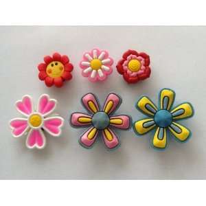   Flowers Shoe/Bracelet Charms (Set of 6 Charms) Arts, Crafts & Sewing