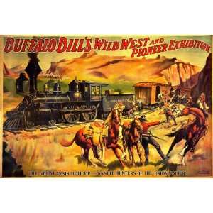   Buffalo Bill The Great Train Holdup Wooden Jigsaw Puzzle Toys & Games