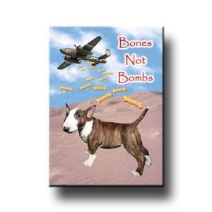  Bull Terrier Bones Not Bombs Peace Fridge Magnet No 2 