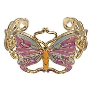  Pink Butterfly Bracelet   Pewter   2.5 Diameter Jewelry