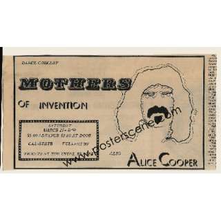  Frank Zappa Alice Cooper Fullerton 1969 Concert Ad