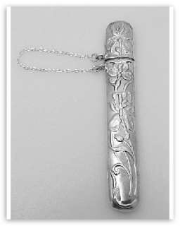 Antique Style Art Nouveau Needle Case Sterling Silver  